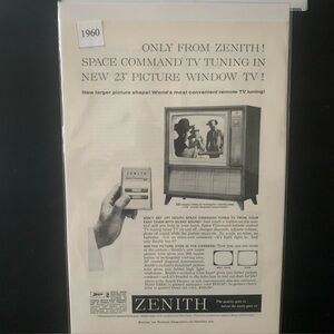 Vintage 1960 Zenith Space Command TV Picture Window TV Ad Advertisement